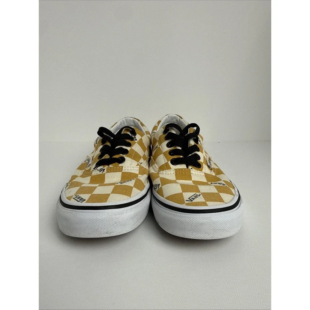 Vans Era Big Checkerboard Yellow/White Logo Skate Shoes Womens Size 8 Men Sz 6.5